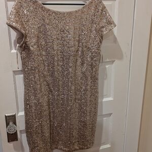 White House Black Market Gold Sequin Mini Dress (New Years Eve Ready)